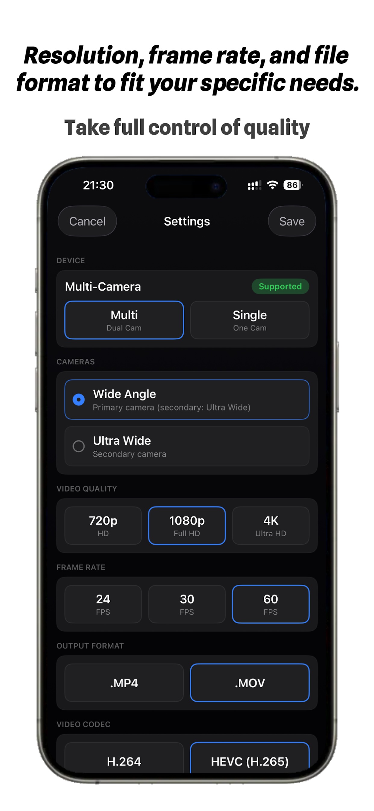 Movo recording interface preview 3